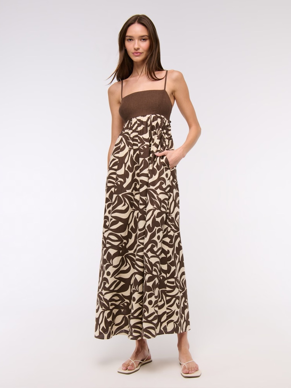 NWT Tie-Back Babydoll Maxi Dress XS Petite | Abercrombie & Fitch